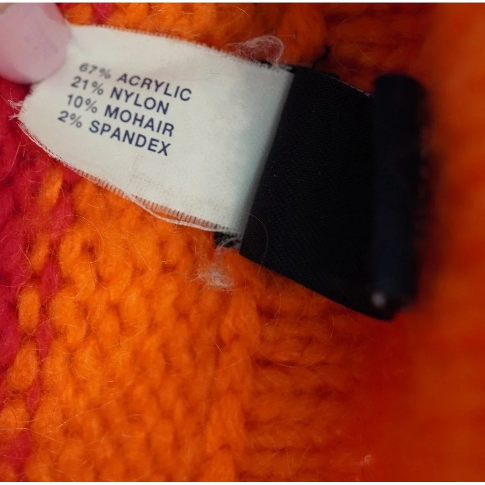 Baby‎ Gap Toddler Knit Poncho 2T Striped Orange Pink Fringe Cape Sweater